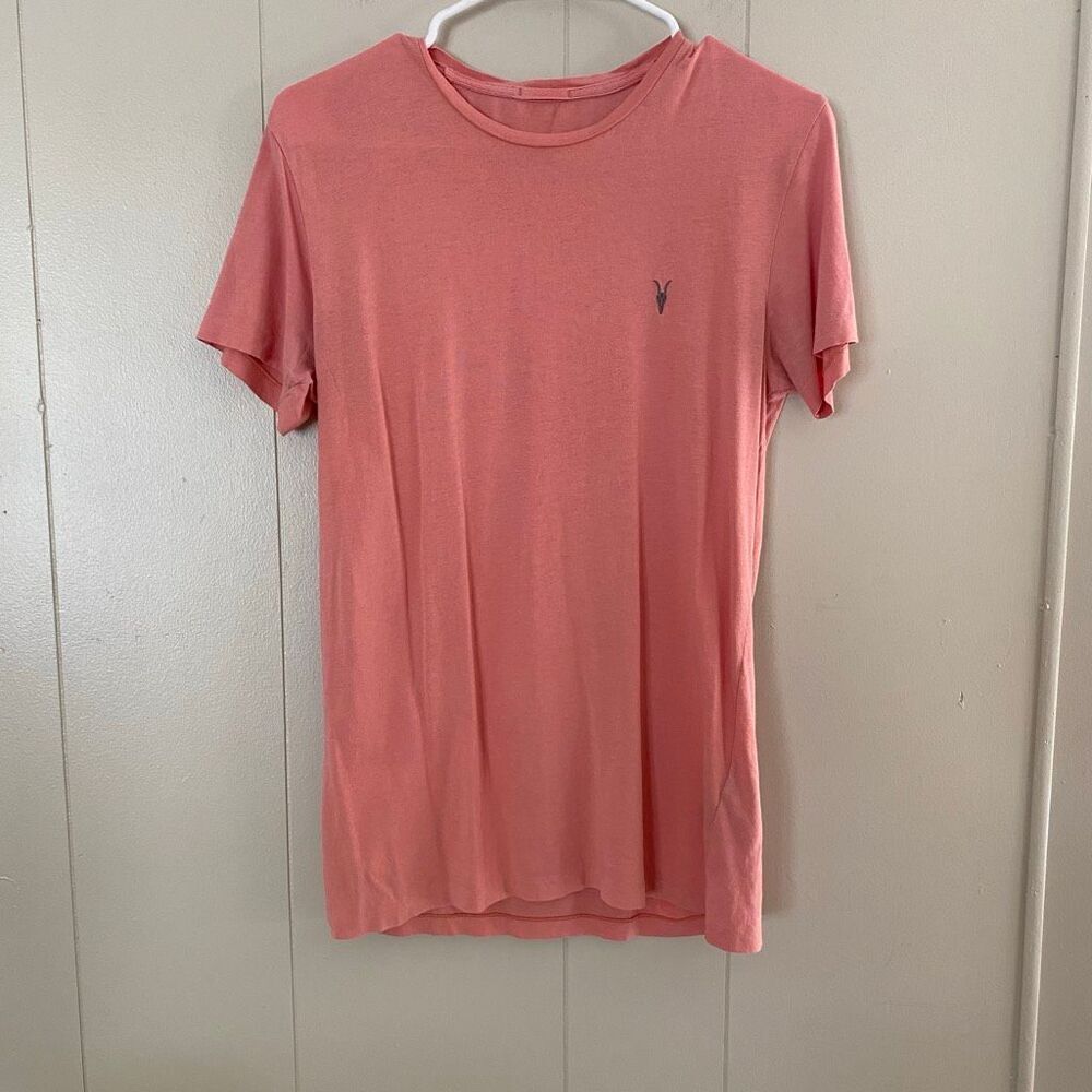 AllSaints Coral Pink Crewneck T-Shirt Women’s Size XS Soft Lightweight Tee
